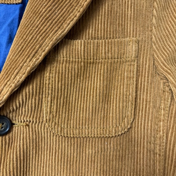 Mini Boden Boy's Brown Corduroy Blazer Jacket-Red Elbow Patches Size 9/10Y - Picture 2 of 5